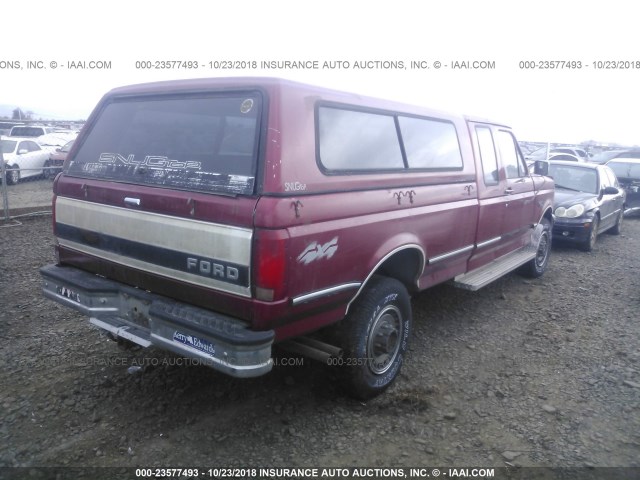 1FTHX26G2NKB75764 - 1992 FORD F250 RED photo 4