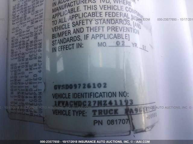 1FVACWDC27HZ41193 - 2007 FREIGHTLINER M2 106 MEDIUM DUTY WHITE photo 10