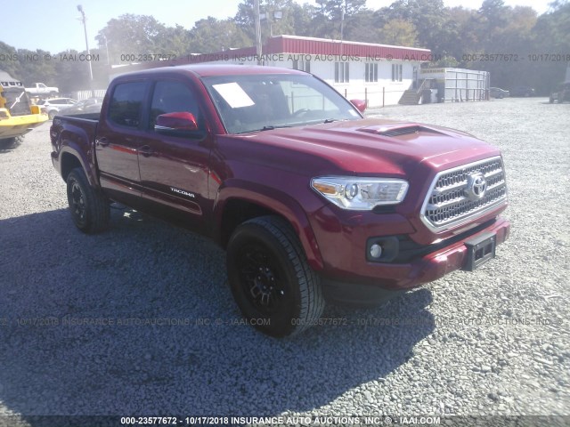5TFCZ5AN2GX007799 - 2016 TOYOTA TACOMA DBL CAB/SR/SR5/TRD SPT/OR RED photo 1