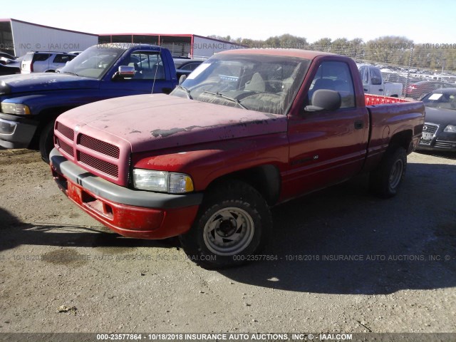 1B7HC16Y4WS673898 - 1998 DODGE RAM 1500 RED photo 2