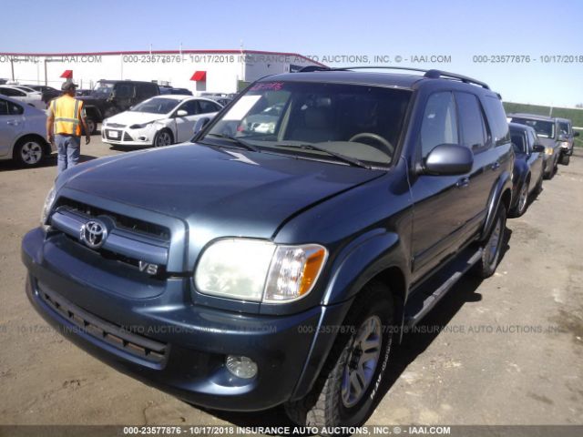 5TDBT48A15S240327 - 2005 TOYOTA SEQUOIA LIMITED BLUE photo 2