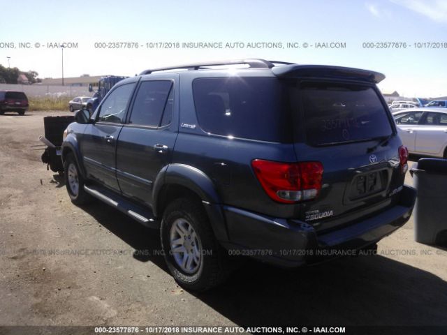 5TDBT48A15S240327 - 2005 TOYOTA SEQUOIA LIMITED BLUE photo 3
