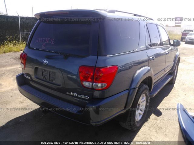 5TDBT48A15S240327 - 2005 TOYOTA SEQUOIA LIMITED BLUE photo 4