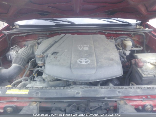 5TEUU42N65Z104683 - 2005 TOYOTA TACOMA ACCESS CAB Қызыл фото 10