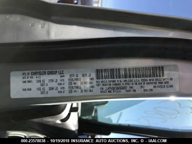 1J4PN3GK3BW566897 - 2011 JEEP LIBERTY RENEGADE 灰色 照片 9