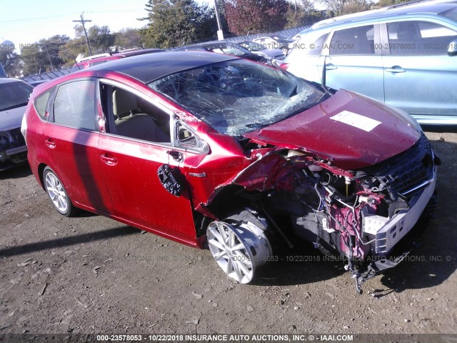 JTDZN3EU2C3080748 - 2012 TOYOTA PRIUS V RED photo 1