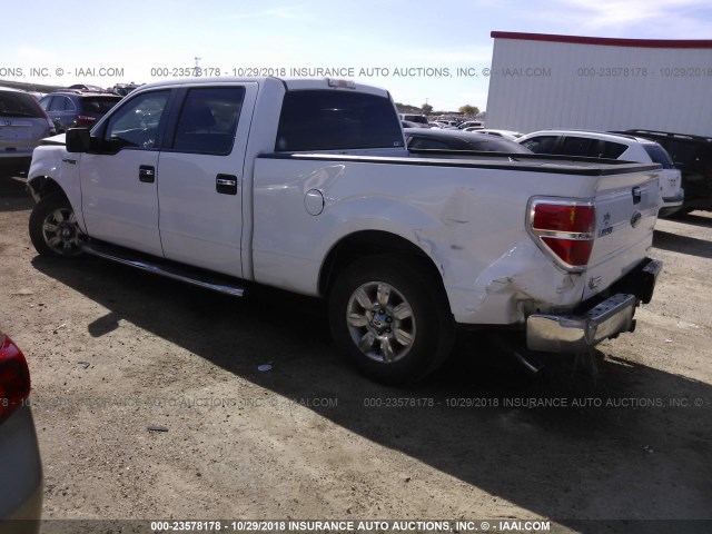 1FTFW1CF7BFD10192 - 2011 FORD F150 SUPERCREW WHITE photo 3