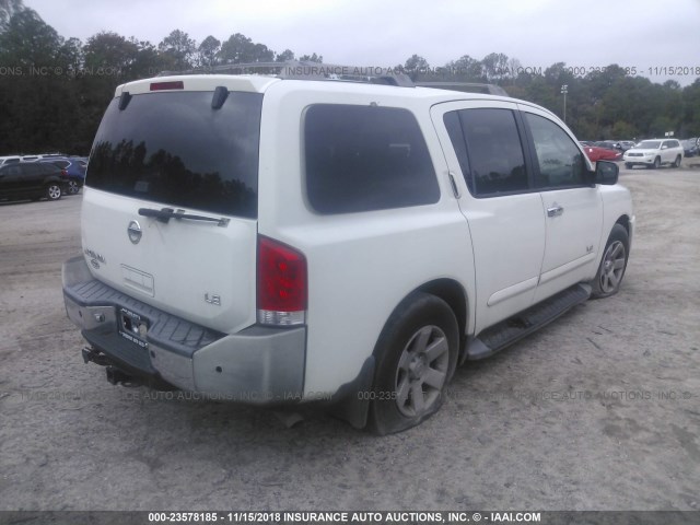 5N1AA08A35N713169 - 2005 NISSAN ARMADA WHITE photo 4