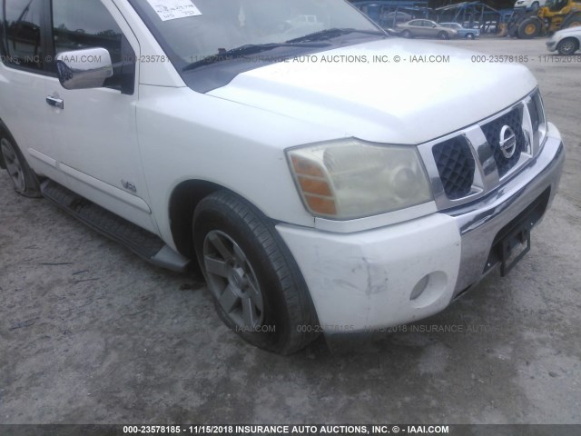 5N1AA08A35N713169 - 2005 NISSAN ARMADA WHITE photo 6