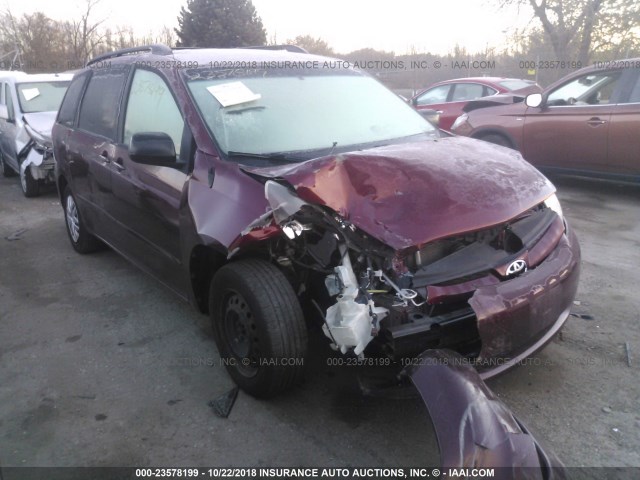 5TDZK23C68S102897 - 2008 TOYOTA SIENNA CE/LE MAROON photo 1