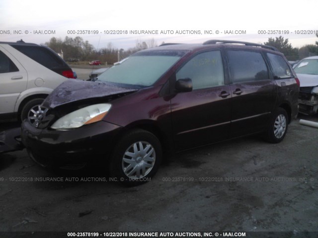 5TDZK23C68S102897 - 2008 TOYOTA SIENNA CE/LE MAROON photo 2