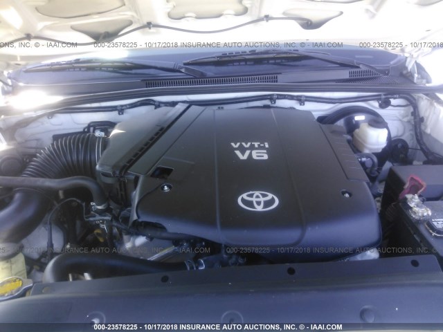 3TMJU4GN0FM176859 - 2015 TOYOTA TACOMA DOUBLE CAB PRERUNNER WHITE photo 10