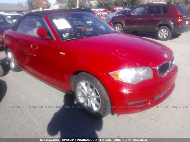 WBAUL7C58BVM79439 - 2011 BMW 128 I RED photo 1