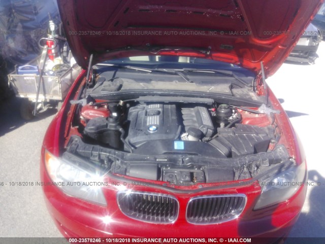 WBAUL7C58BVM79439 - 2011 BMW 128 I RED photo 10