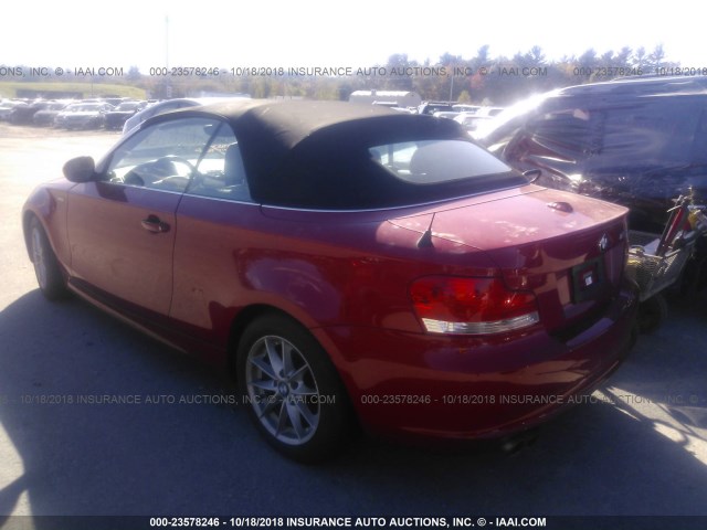 WBAUL7C58BVM79439 - 2011 BMW 128 I RED photo 3
