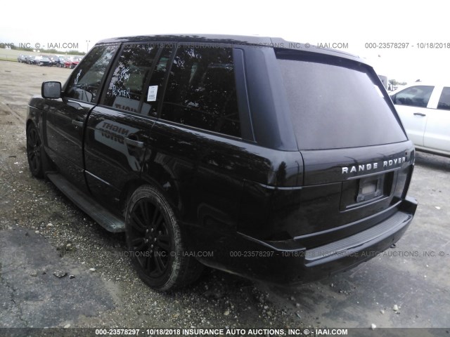 SALMF1D45AA312838 - 2010 LAND ROVER RANGE ROVER HSE LUXURY BLACK photo 3