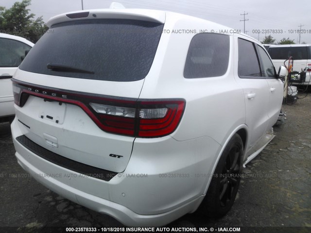 1C4RDHDGXHC859995 - 2017 DODGE DURANGO GT WHITE photo 4