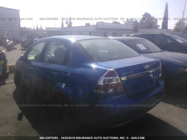 KL1TD56638B005954 - 2008 CHEVROLET AVEO LS BLUE photo 3