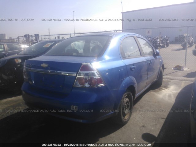 KL1TD56638B005954 - 2008 CHEVROLET AVEO LS BLUE photo 4