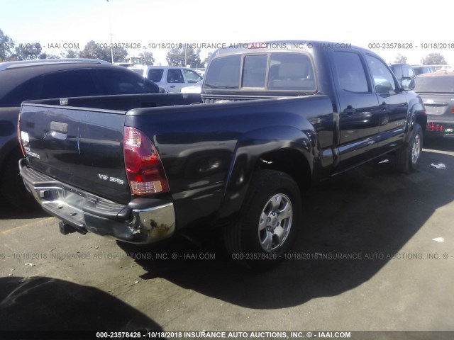 5TEMU52N35Z123102 - 2005 TOYOTA TACOMA DOUBLE CAB LONG BED BLACK photo 4