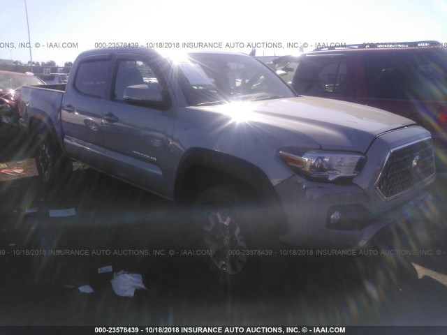 3TMCZ5ANXJM141604 - 2018 TOYOTA TACOMA DBL CAB/SR/TRDSPT/OR/PRO ნაცრისფერი ფოტო 1