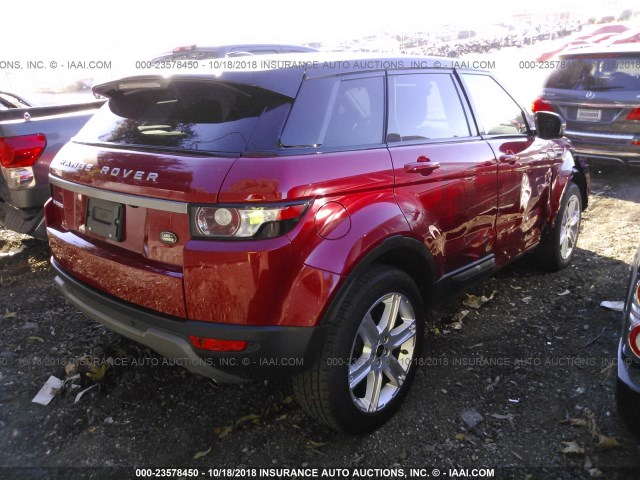 SALVN2BG7DH781936 - 2013 LAND ROVER RANGE ROVER EVOQU PURE RED photo 4