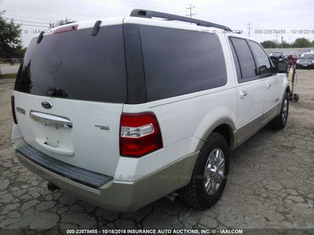 1FMFK17568LA61306 - 2008 FORD EXPEDITION EL EDDIE BAUER WHITE photo 4