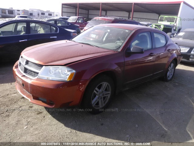 1B3LC56K68N160121 - 2008 DODGE AVENGER SXT ORANGE photo 2