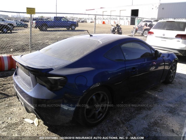 JF1ZNAA19E9700596 - 2014 TOYOTA SCION FR-S BLUE photo 4
