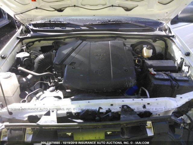 5TFJU4GN6FX076064 - 2015 TOYOTA TACOMA DOUBLE CAB PRERUNNER WHITE photo 10