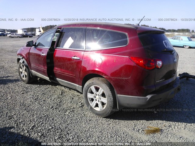 1GNLRGED0AS110017 - 2010 CHEVROLET TRAVERSE LT MAROON photo 3