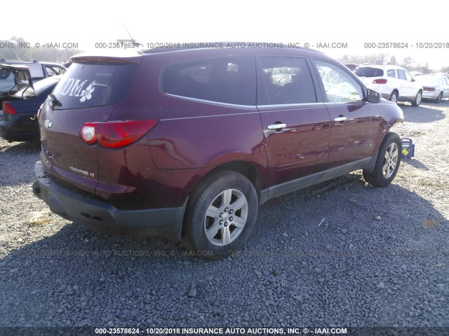 1GNLRGED0AS110017 - 2010 CHEVROLET TRAVERSE LT MAROON photo 4
