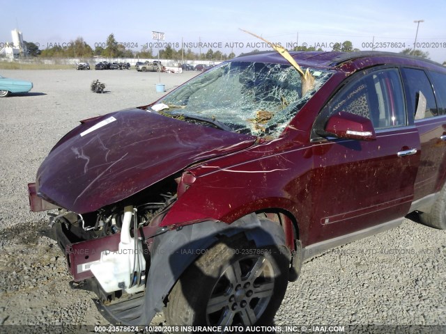 1GNLRGED0AS110017 - 2010 CHEVROLET TRAVERSE LT MAROON photo 6