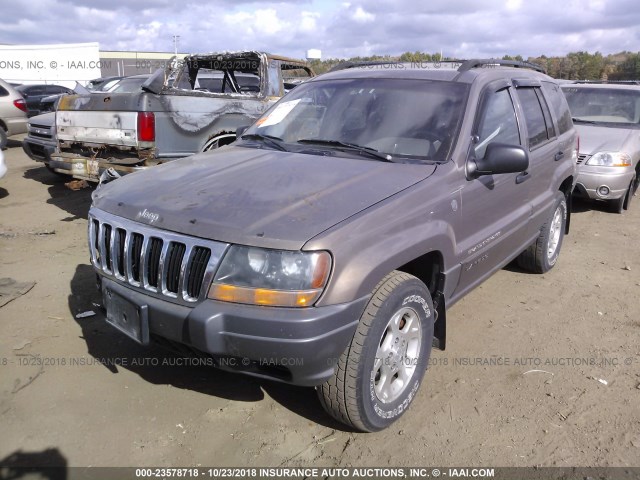 1J4GW48S91C529662 - 2001 JEEP GRAND CHEROKEE LAREDO BROWN photo 2