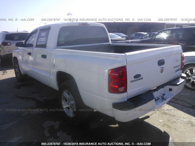 1D7CE3GK8AS154958 - 2010 DODGE DAKOTA SXT WHITE photo 3