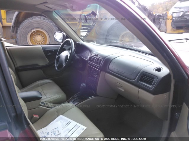 JF1SF6550YH706550 - 2000 SUBARU FORESTER S RED photo 5