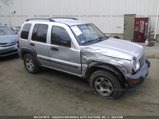 1J4GL48KX4W100199 - 2004 JEEP LIBERTY SPORT SILVER photo 1