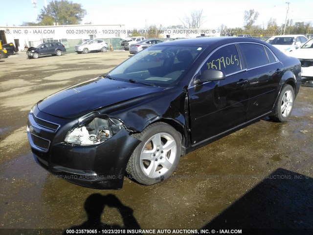 1G1ZH57B294222154 - 2009 CHEVROLET MALIBU 1LT BLACK photo 2