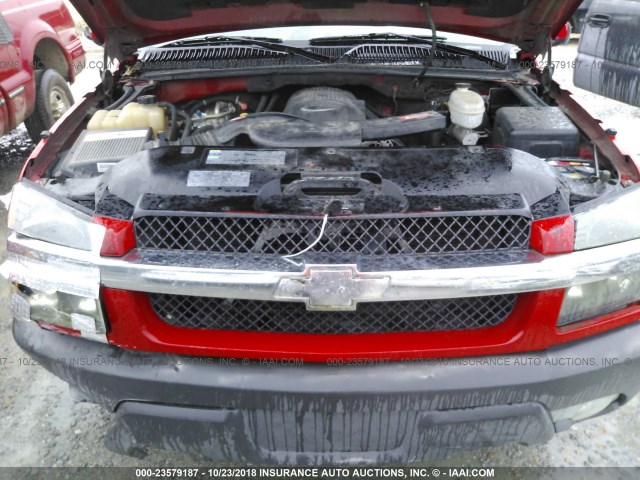 3GNEC13T73G142488 - 2003 CHEVROLET AVALANCHE C1500 RED photo 10