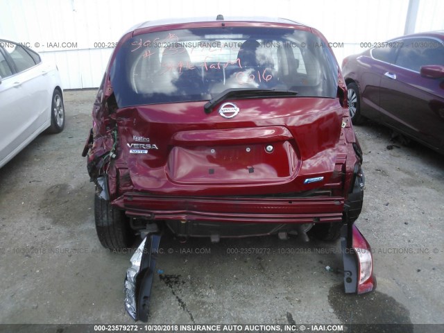 3N1CE2CP2GL366402 - 2016 NISSAN VERSA NOTE S/S PLUS/SV/SL/SR RED photo 6