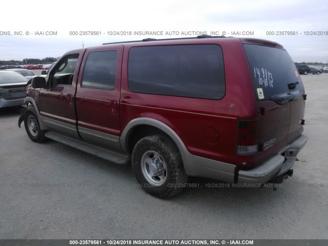 1FMNU44L24EA40252 - 2004 FORD EXCURSION EDDIE BAUER RED photo 3