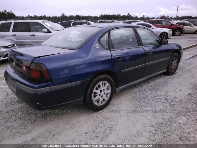 2G1WF52E839235215 - 2003 CHEVROLET IMPALA BLUE photo 4