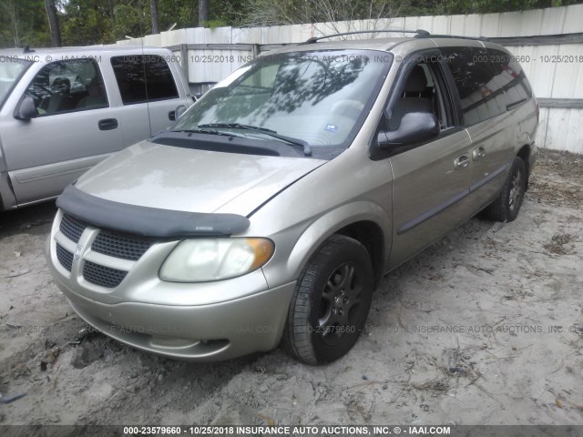 2B4GP74L22R544867 - 2002 DODGE GRAND CARAVAN EX GOLD photo 2