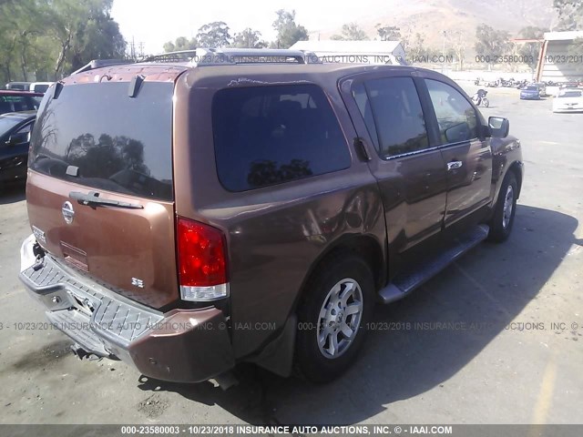 5N1AA08A64N729316 - 2004 NISSAN ARMADA SE/LE BROWN photo 4