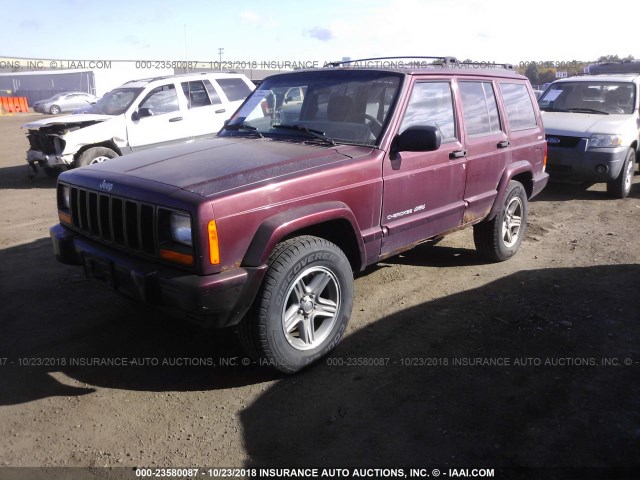 1J4FF58S6YL169617 - 2000 JEEP CHEROKEE CLASSIC MAROON photo 2