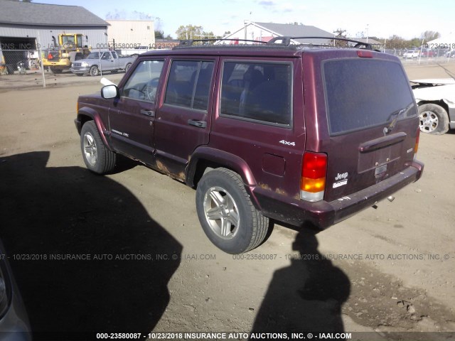 1J4FF58S6YL169617 - 2000 JEEP CHEROKEE CLASSIC MAROON photo 3