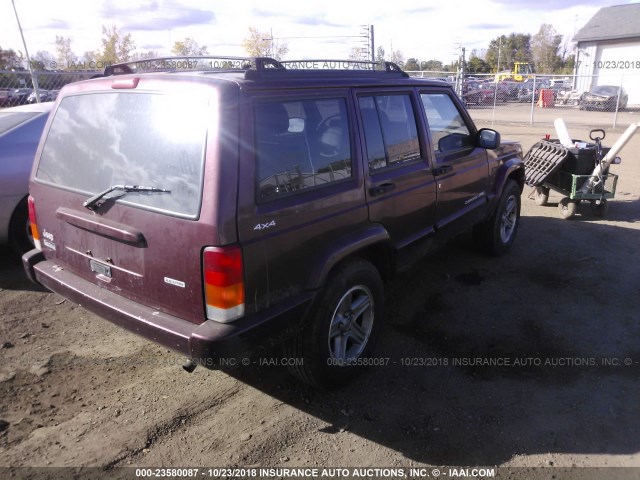 1J4FF58S6YL169617 - 2000 JEEP CHEROKEE CLASSIC MAROON photo 4