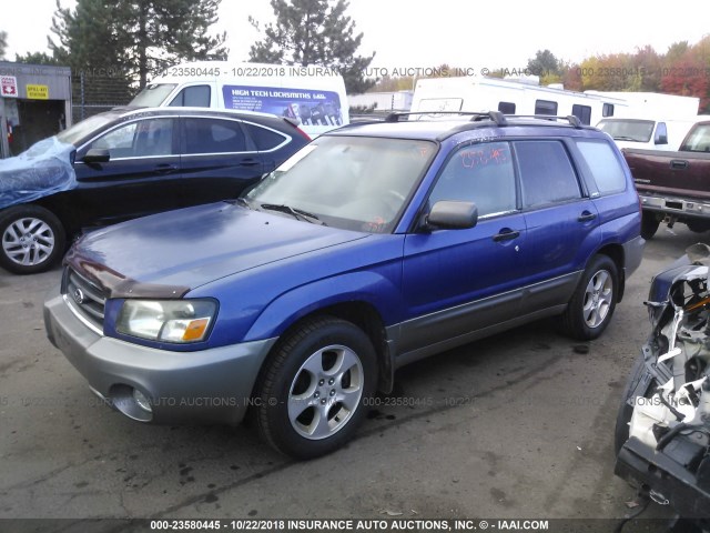 JF1SG65693H717982 - 2003 SUBARU FORESTER 2.5XS BLUE photo 2