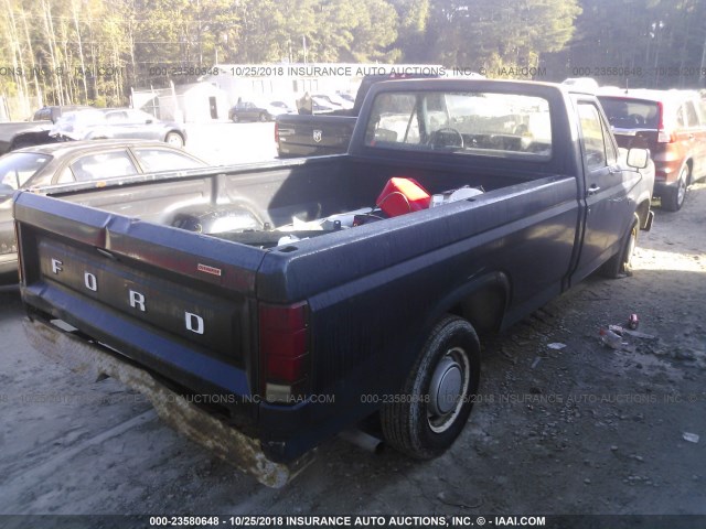 1FTEF15F4DNA42218 - 1983 FORD F150 BLUE photo 4