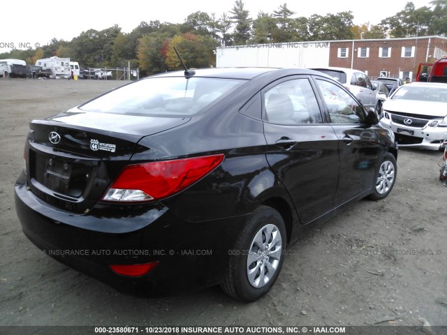 KMHCT4AE4GU137687 - 2016 HYUNDAI ACCENT SE BLACK photo 4